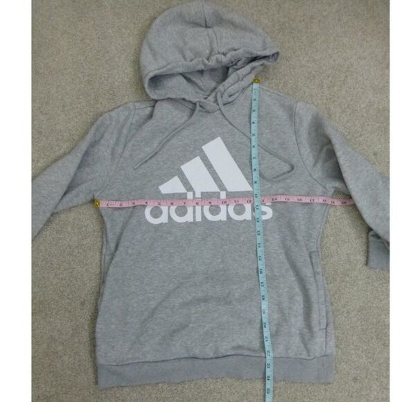 adidas Grey Hoodie with Big Logo - Picture 5 of 7